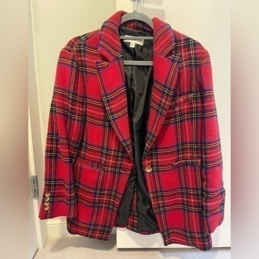 Something Navy Plaid Blazer